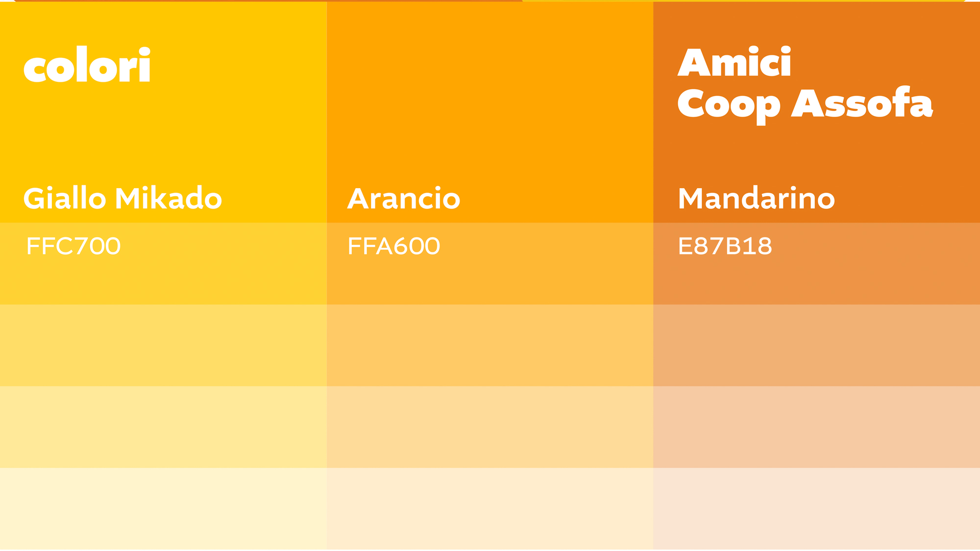 Colori Amici di Coop Assofa cooperativa sociale Rebranding