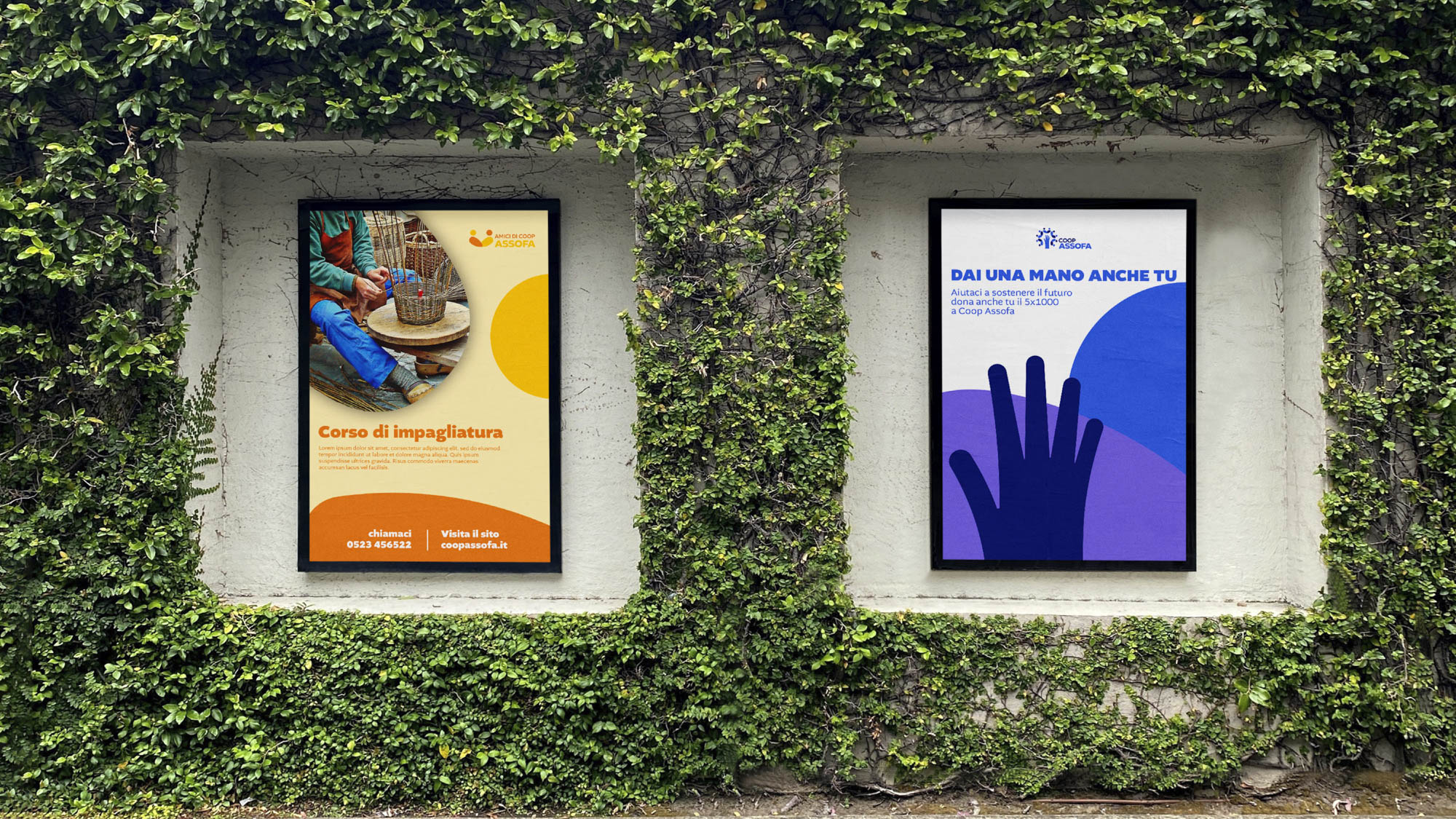 Posters Amici di Coop Assofa cooperativa sociale Rebranding