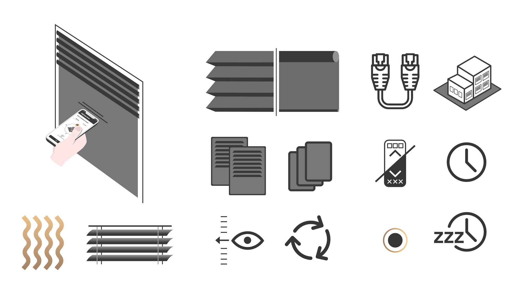 Icone design UX UI applicazione Home Comfort